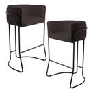 Kit 02 Banquetas Fixa Preto Corano Marrom C-34