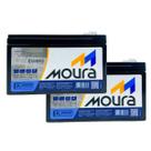 Kit 02 Bateria Moura Selada Vrla 12V 4AH Alarme Estacionaria