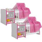 Kit 02 Berços Para Boneca Cristal Princesas C02 Brinquedo Infantil Branco Rosa - Lyam Decor Kit 02 Berços Para Boneca Cristal Princesas C02 Brinquedo Infantil Branco Rosa - Lyam Decor
