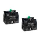 Kit 02 Blocos de Contato ZB2-BE101 1NA Para Botões e Seletoras Verde Sibratec Kit 02 Blocos de Contato ZB2-BE101 1NA Para Botões e Seletoras Verde Sibratec