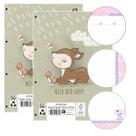 Kit 02 Blocos de Folhas de Fichário Caderno Argolado So Cute 80 Folhas Decoradas Animativa
