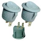 kit 02 Botão Chave Liga Desliga Tic Tac De Embutir Redondo Movel Mdf 23mm cinza