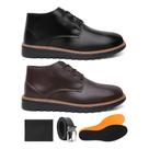 Kit 02 Botas Masculina Derby Sola Moderna Cinto E Carteira + Palmilha Brinde