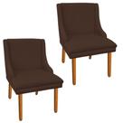 Kit 02 Cadeira Poltrona Decorativa Liz Suede Marrom - D'Rossi