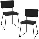 Kit 02 Cadeiras Allana L02 Suede Preto Kit 02 Cadeiras Allana L02 Suede Preto