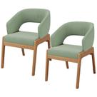 Kit 02 Cadeiras De Jantar E Estar Living Estofada Lince L02 Bouclê Oliva