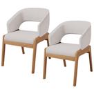 Kit 02 Cadeiras De Jantar E Estar Living Estofada Lince L02 Linho Bege Kit 02 Cadeiras De Jantar E Estar Living Estofada Lince L02 Linho Bege
