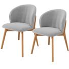 Kit 02 Cadeiras de Jantar e Estar Living Estofada Mia L02 Bouclê Cinza - Lyam Decor Kit 02 Cadeiras de Jantar e Estar Living Estofada Mia L02 Bouclê Cinza - Lyam Decor