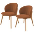 Kit 02 Cadeiras de Jantar e Estar Living Estofada Mia L02 Bouclê Terracota - Lyam Decor Kit 02 Cadeiras de Jantar e Estar Living Estofada Mia L02 Bouclê Terracota - Lyam Decor