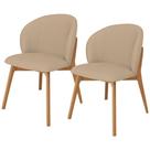 Kit 02 Cadeiras de Jantar e Estar Living Estofada Mia L02 Linho Bege Escuro - Lyam Decor Kit 02 Cadeiras de Jantar e Estar Living Estofada Mia L02 Linho Bege Escuro - Lyam Decor