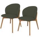 Kit 02 Cadeiras de Jantar e Estar Living Estofada Mia L02 Linho Verde Musgo - Lyam Decor Kit 02 Cadeiras de Jantar e Estar Living Estofada Mia L02 Linho Verde Musgo - Lyam Decor