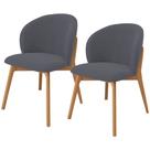 Kit 02 Cadeiras de Jantar e Estar Living Estofada Mia L02 Suede Cinza - Lyam Decor Kit 02 Cadeiras de Jantar e Estar Living Estofada Mia L02 Suede Cinza - Lyam Decor