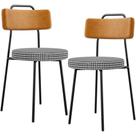 Kit 02 Cadeiras Decorativa Estofada Sala Jantar Barcelona L02 material sintético Whisky Pied Poule