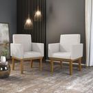 Kit 02 Cadeiras Decorativa Reforçada Oferta Balaqui Linho