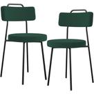 Kit 02 Cadeiras Decorativas Estofada Para Sala De Jantar Barcelona L02 Bouclê Verde
