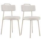 Kit 02 Cadeiras Decorativas Estofada Sala Jantar Barcelona Arena L02 Bouclê Cru - Lyam