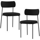 Kit 02 Cadeiras Decorativas Estofadas Para Sala de Jantar Melina L02 Poliéster Preto - Lyam Kit 02 Cadeiras Decorativas Estofadas Para Sala de Jantar Melina L02 Poliéster Preto - Lyam