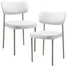 Kit 02 Cadeiras Decorativas Para Sala De Jantar Melina Base Arena L02 Facto Branco - Lyam Decor
