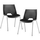 Kit 02 Cadeiras Empilhável Fixa Liked F02 Base Aço Cinza Preto - Lyam Decor Kit 02 Cadeiras Empilhável Fixa Liked F02 Base Aço Cinza Preto - Lyam Decor