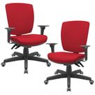 Kit 02 Cadeiras Escritório Diretor Office Giratória Preto Alta Flexi P03 Poliéster Vermelho-Lyam Kit 02 Cadeiras Escritório Diretor Office Giratória Preto Alta Flexi P03 Poliéster Vermelho-Lyam