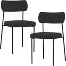 Kit 02 Cadeiras Estofadas Para Sala De Jantar Melina L02 Suede Preto - Lyam Decor Kit 02 Cadeiras Estofadas Para Sala De Jantar Melina L02 Suede Preto - Lyam Decor