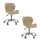Kit 02 Cadeiras Office Eiffel Slim Ajustável Base Giratória - Kit 2 Bege Kit 02 Cadeiras Office Eiffel Slim Ajustável Base Giratória - Kit 2 Bege