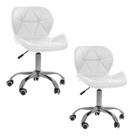 Kit 02 Cadeiras Office Eiffel Slim Ajustável Base Giratória