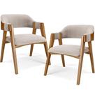 Kit 02 Cadeiras Para Sala De Jantar E Estar Living Estofada Suran L02 Bouclê Creme - Lyam