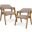 Kit 02 Cadeiras Para Sala de Jantar e Estar Living Estofada Suran L02 Linho Bege Escuro - Lyam Kit 02 Cadeiras Para Sala de Jantar e Estar Living Estofada Suran L02 Linho Bege Escuro - Lyam