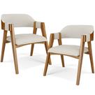 Kit 02 Cadeiras Para Sala de Jantar e Estar Living Estofada Suran L02 Linho Champagne - Lyam