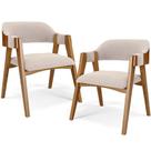 Kit 02 Cadeiras Para Sala De Jantar E Estar Living Estofada Suran L02 Suede Bege - Lyam