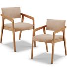 Kit 02 Cadeiras Para Sala de Jantar Estar Living Giorgia L02 Suede Bege - Lyam Decor