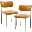 Kit 02 Cadeiras Para Sala De Jantar Melina Base Arena L02 material sintético Whisky - Lyam Decor