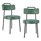 Kit 02 Cadeiras Sala de Jantar Kobe Estofada com Encosto material sintético Verde - Desk Design