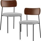 Kit 02 Cadeiras Sala De Jantar L02 Marrom Cinza