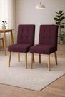 Kit 02 Cadeiras Sala Jantar Luna Suede Bordo para Quarto Sala salão recepção