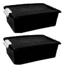 Kit 02 Caixas Organizadoras Com Travas 12 Litros