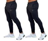 Kit 02 Calças Jogger Masculina Em Poliamida De Academia