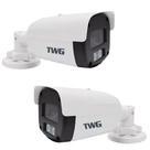 Kit 02 camera bullet plast 4x1 2mp tw-7327 star color pl twg