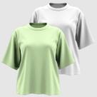 Kit 02 Camiseta Feminina Plus Size Lisa 100% Algodão Gola Redonda Manga Curta G1 A G3