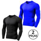 Kit 02 Camiseta Térmica Masculina Proteção Solar UV Manga Longa Lisa UV +50