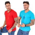 Kit 02 Camisetas Gola V Silkada Masculina Fio 30 100%Algodão Kit 02 Camisetas Gola V Silkada Masculina Fio 30 100%Algodão