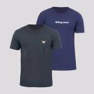 Kit 02 Camisetas Hang Loose Cinza e Marinho