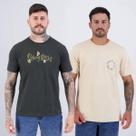 Kit 02 Camisetas Hang Loose Cinza Escuro e Bege Kit 02 Camisetas Hang Loose Cinza Escuro e Bege