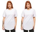 Kit 02 camisetas longline manga curta feminina Kit 02 camisetas longline manga curta feminina