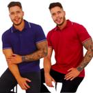 Kit 02 Camisetas Masculina Gola Polo Com Bolso Algodão