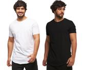 Kit 02 camisetas plus size longline manga curta masculina Kit 02 camisetas plus size longline manga curta masculina