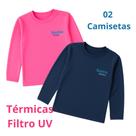 Kit 02 Camisetas Térmicas Bebê Unissex Kit 02 Camisetas Térmicas Bebê Unissex