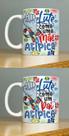 Kit 02 Caneca Porcelana Autismo Lute Como Uma Mãe Atípica Pai Atípico