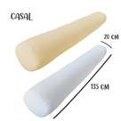 Kit 02 Capas para Rolo de Cabeceira Casal 135x20cm Branca e Cru Arrumadinho Enxovais Kit 02 Capas para Rolo de Cabeceira Casal 135x20cm Branca e Cru Arrumadinho Enxovais